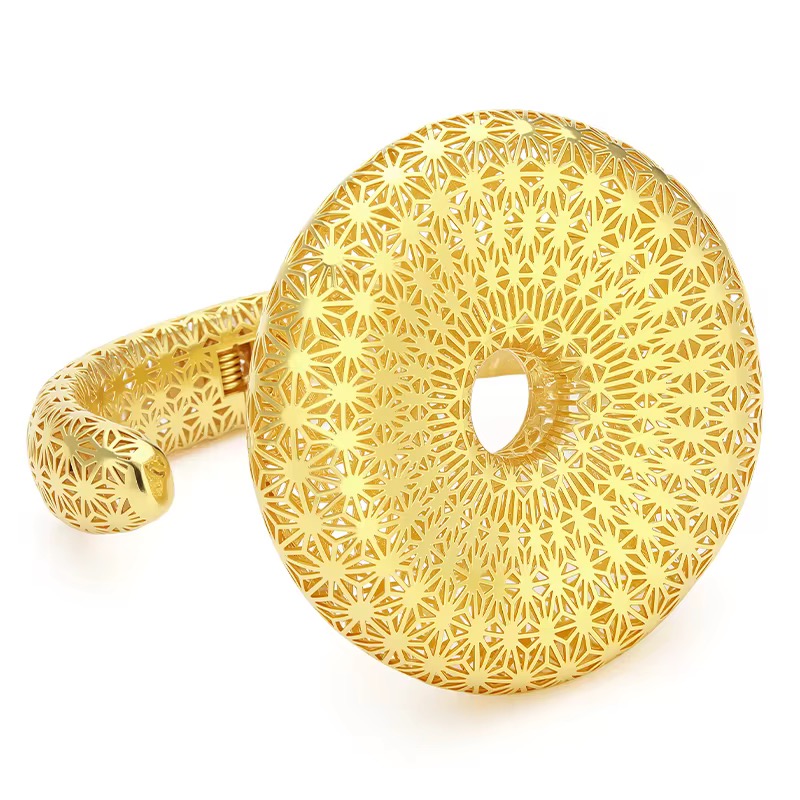 Gold Plated Filigree Disc Bracelet